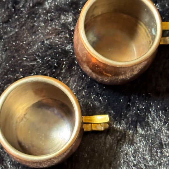 Vintage Miniture Copper ODI Mugs With Brass Handles - Picture 3 of 6